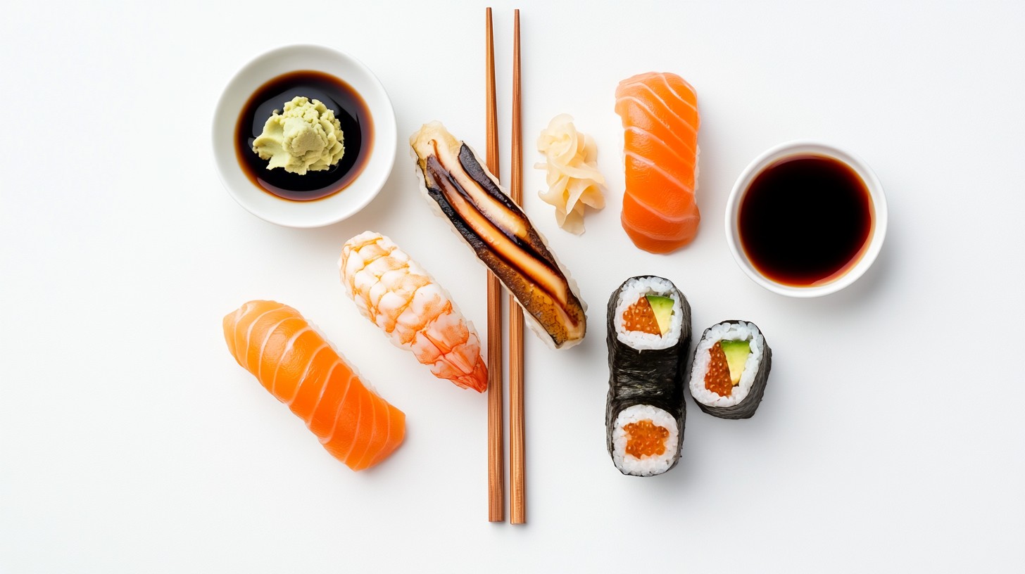Display of artisan sushi