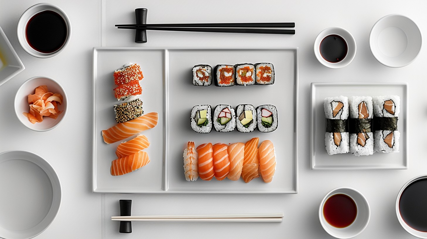 A picture of gourmet sushi